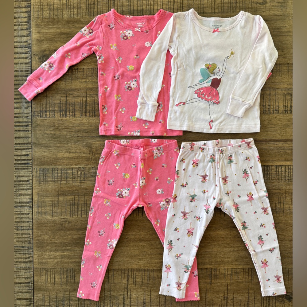 CARTER’S | Baby 4-Piece Ballerina 100% Snug Fit Cotton Pajamas Long Sleeve